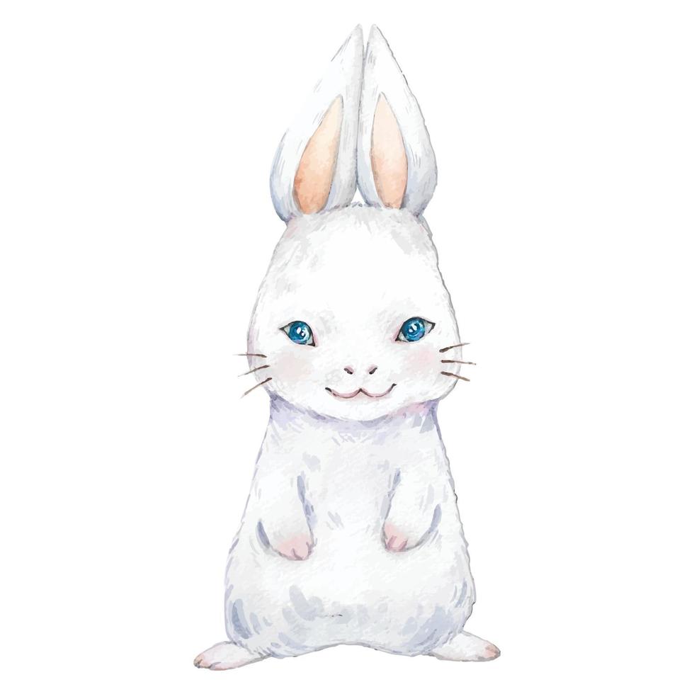 söt akvarell kanin för design. vektor illustration.