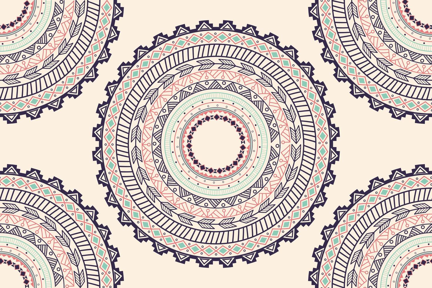 Nahtloses Muster der ethnischen aztekischen Kreisverzierung vektor