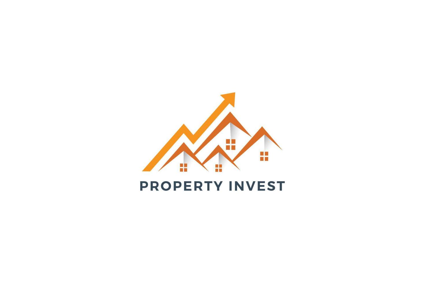 Logo für Immobilieninvestitionen mit wachsendem Logo für gewerbliche Wirtschaftsimmobilien vektor