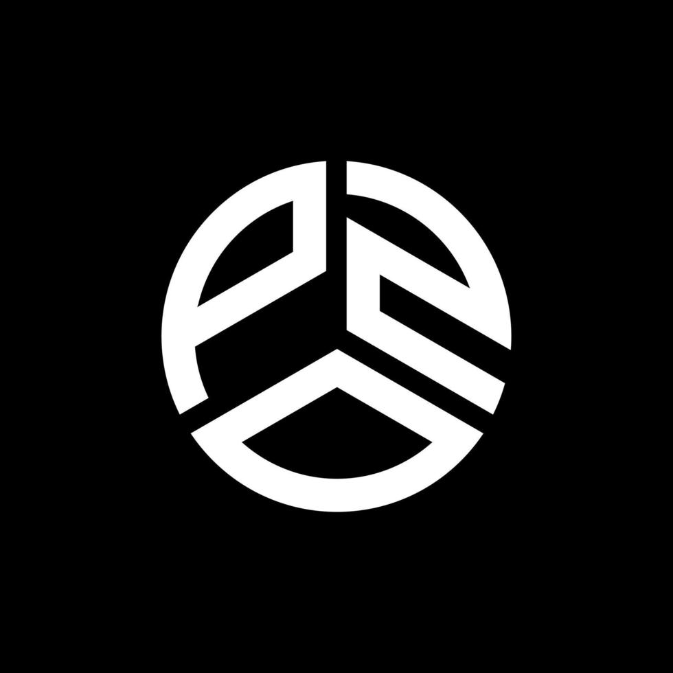 pzo-Buchstaben-Logo-Design auf schwarzem Hintergrund. pzo kreative Initialen schreiben Logo-Konzept. Pzo-Buchstaben-Design. vektor