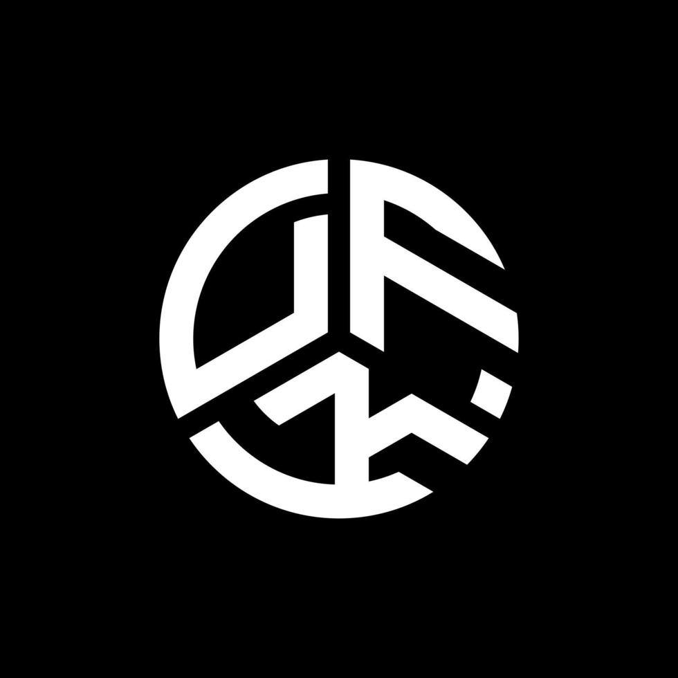 printdfk-Buchstaben-Logo-Design auf weißem Hintergrund. dfk kreative Initialen schreiben Logo-Konzept. dfk Briefgestaltung. vektor