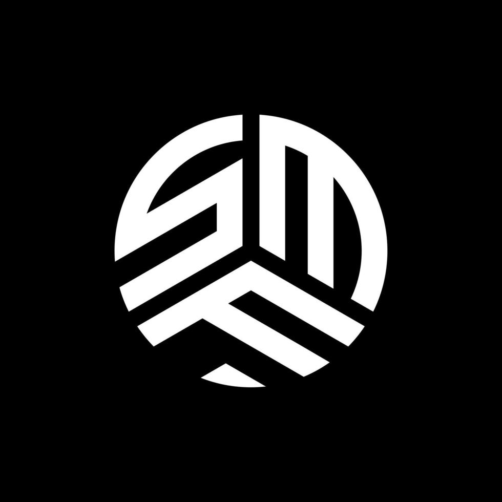 SMF-Brief-Logo-Design auf schwarzem Hintergrund. smf kreative Initialen schreiben Logo-Konzept. smf Briefgestaltung. vektor