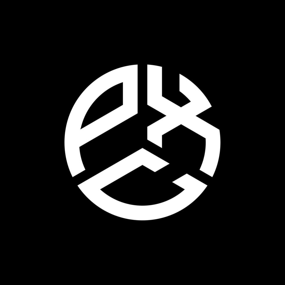 pxc-Buchstaben-Logo-Design auf schwarzem Hintergrund. pxc kreative Initialen schreiben Logo-Konzept. pxc Briefgestaltung. vektor