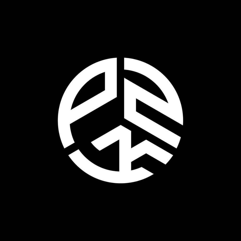 pzk-Buchstaben-Logo-Design auf schwarzem Hintergrund. pzk kreative Initialen schreiben Logo-Konzept. pzk Briefgestaltung. vektor