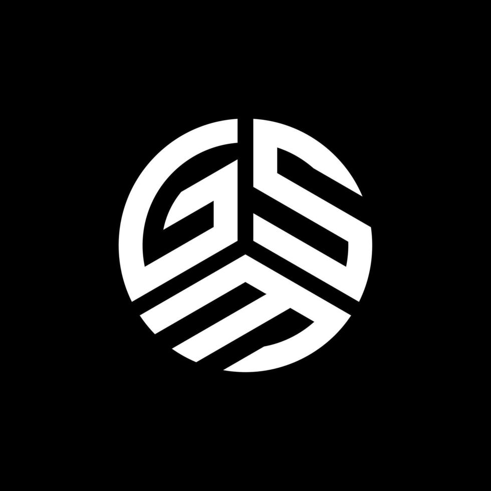 Gsm-Brief-Logo-Design auf weißem Hintergrund. Gsm kreative Initialen schreiben Logo-Konzept. gsm-briefdesign. vektor
