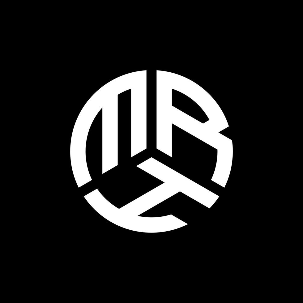 mrh brev logotyp design på svart bakgrund. mrh kreativa initialer brev logotyp koncept. mrh bokstavsdesign. vektor
