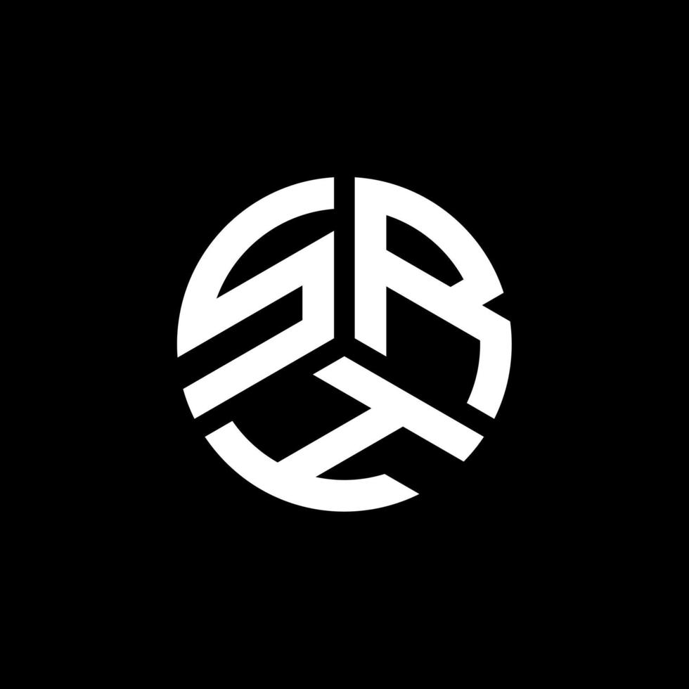 srh brev logotyp design på svart bakgrund. srh kreativa initialer brev logotyp koncept. srh bokstavsdesign. vektor