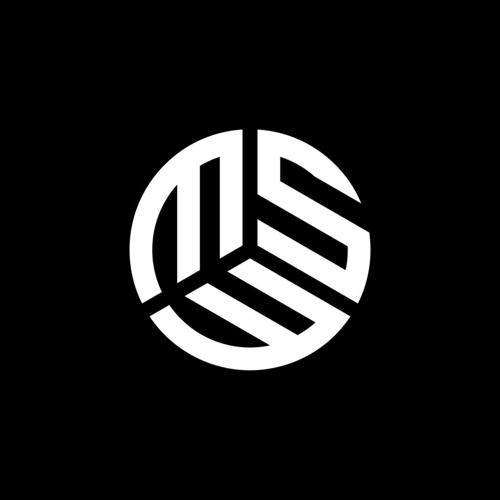 Msw-Brief-Logo-Design auf schwarzem Hintergrund. msw kreative Initialen schreiben Logo-Konzept. msw Briefgestaltung. vektor
