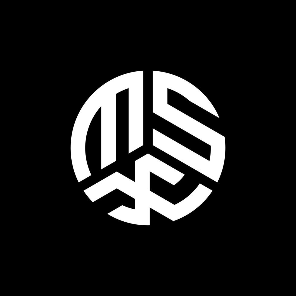 msx-Buchstaben-Logo-Design auf schwarzem Hintergrund. msx kreative Initialen schreiben Logo-Konzept. msx Briefdesign. vektor