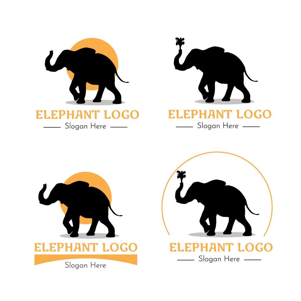 elefant logotyp set vektor