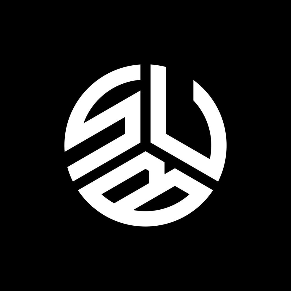 Sub-Letter-Logo-Design auf schwarzem Hintergrund. Sub kreative Initialen schreiben Logo-Konzept. Unterbuchstaben-Design. vektor