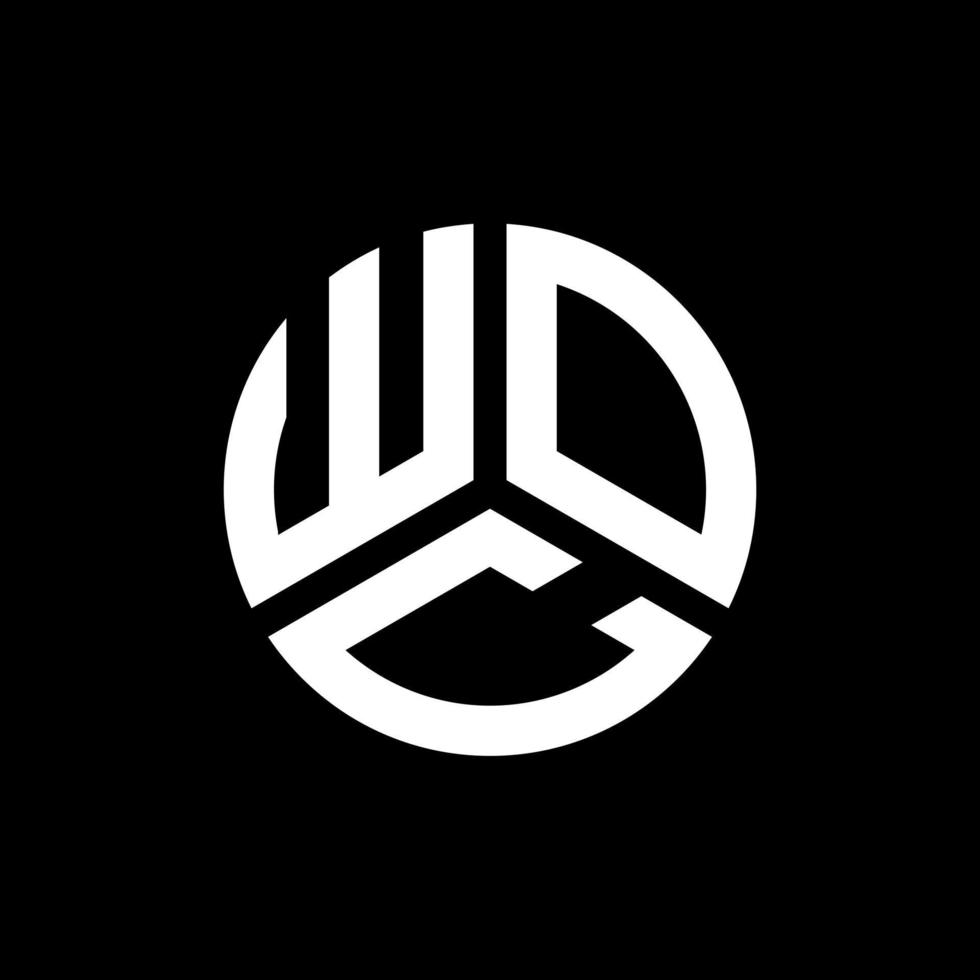 woc-Brief-Logo-Design auf schwarzem Hintergrund. woc kreative Initialen schreiben Logo-Konzept. Woc-Briefgestaltung. vektor