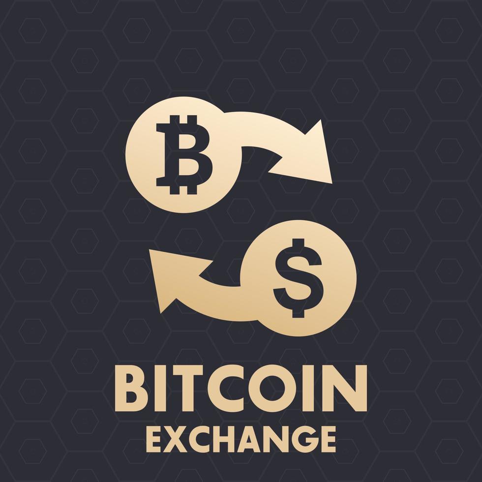 Bitcoin till dollarväxling vektor ikon
