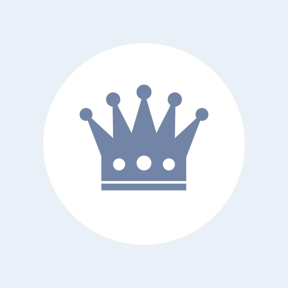 krona ikon, vektor piktogram isolerad på vitt