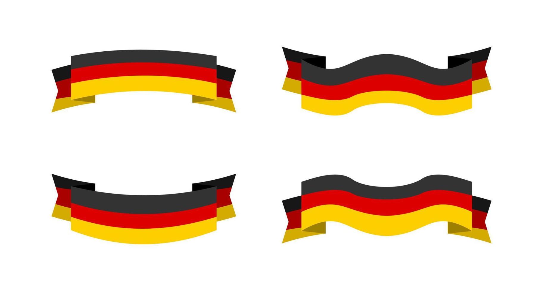 illustration einer deutschland-flagge mit einem bandstil. Deutschland-Flaggen-Vektorsatz. vektor