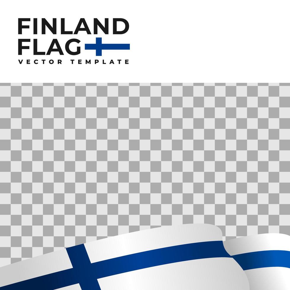 vektor illustration av Finlands flagga med transparent bakgrund. land flagga vektor mall.