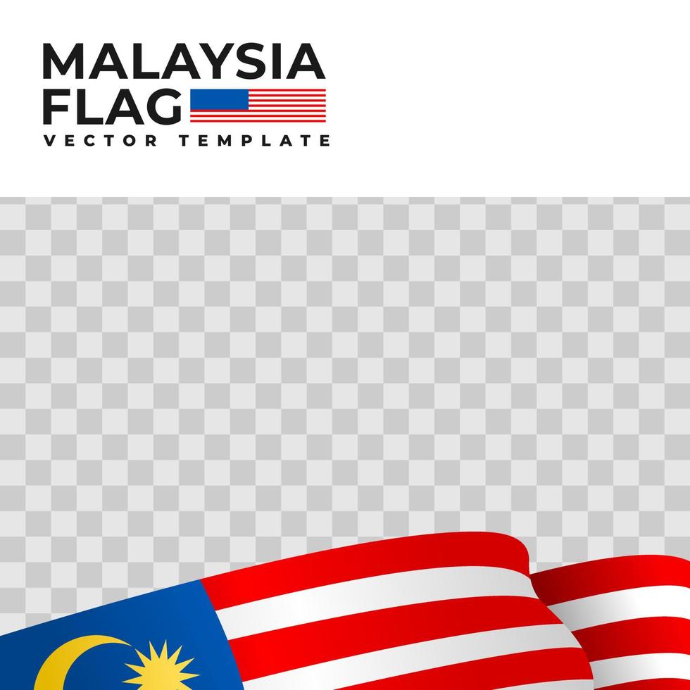 Vektorillustration der malaysischen Flagge mit transparentem Hintergrund. Vektorvorlage für Länderflaggen. vektor