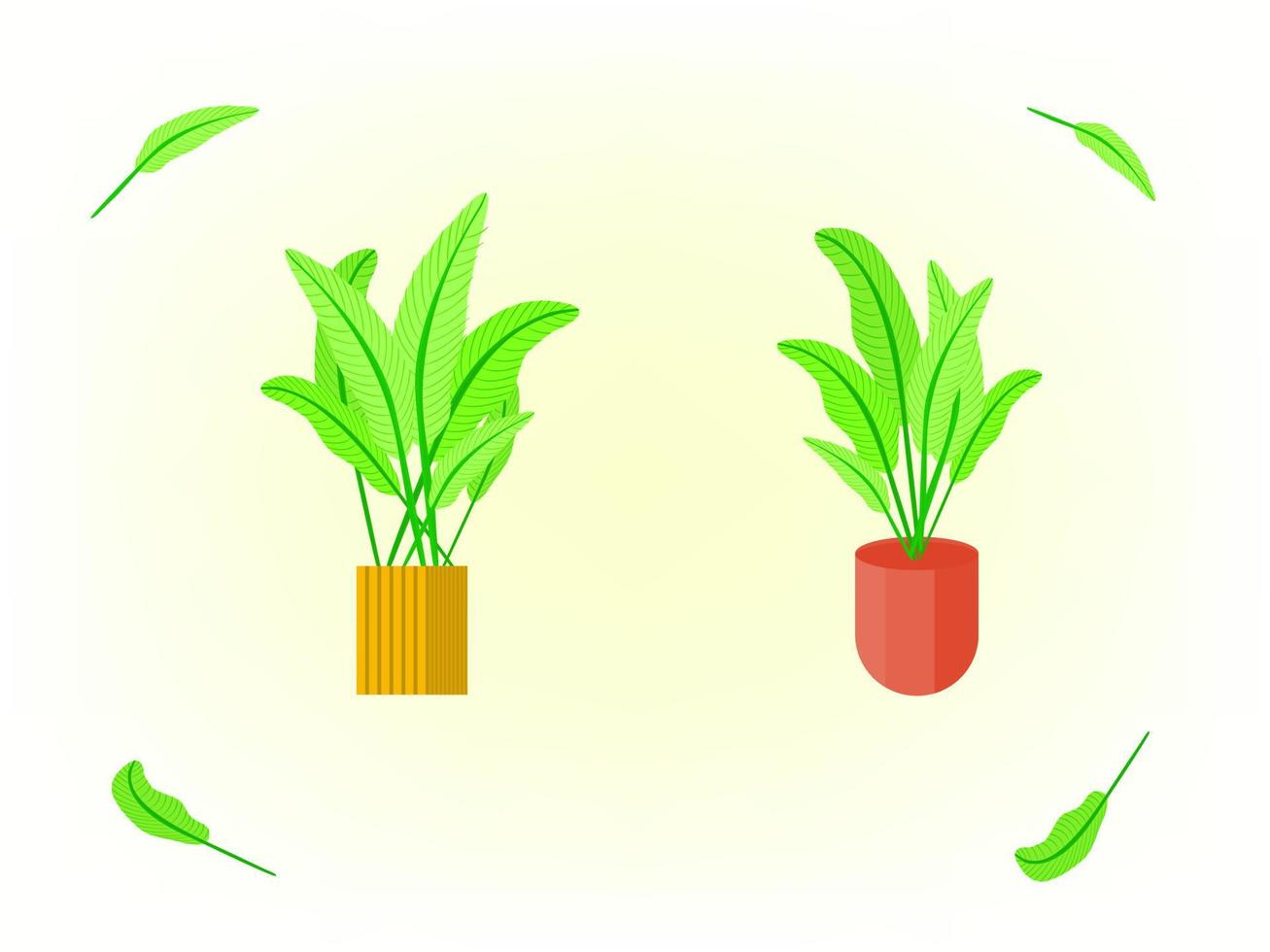 tropische Blattbaum-Zimmerpflanze für dekorative Vektorillustration vektor