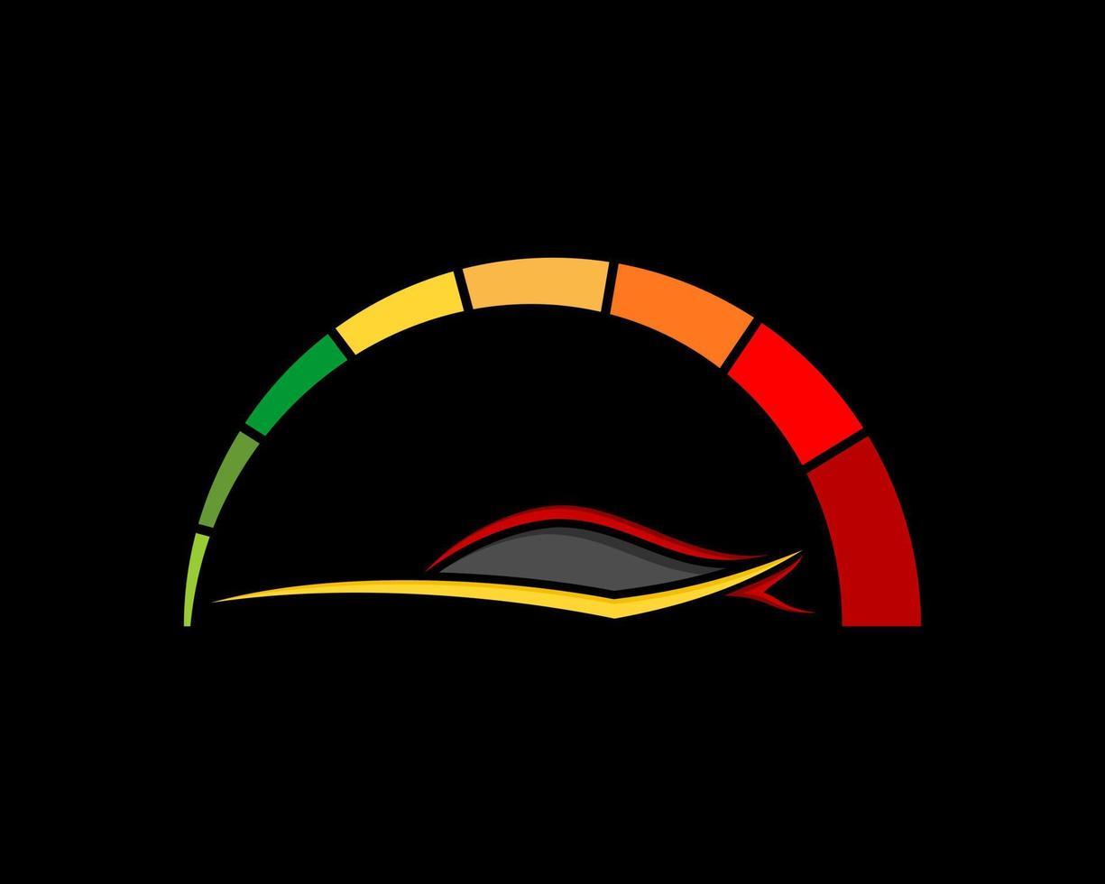 moderner Sportwagen mit Tachometer oben vektor