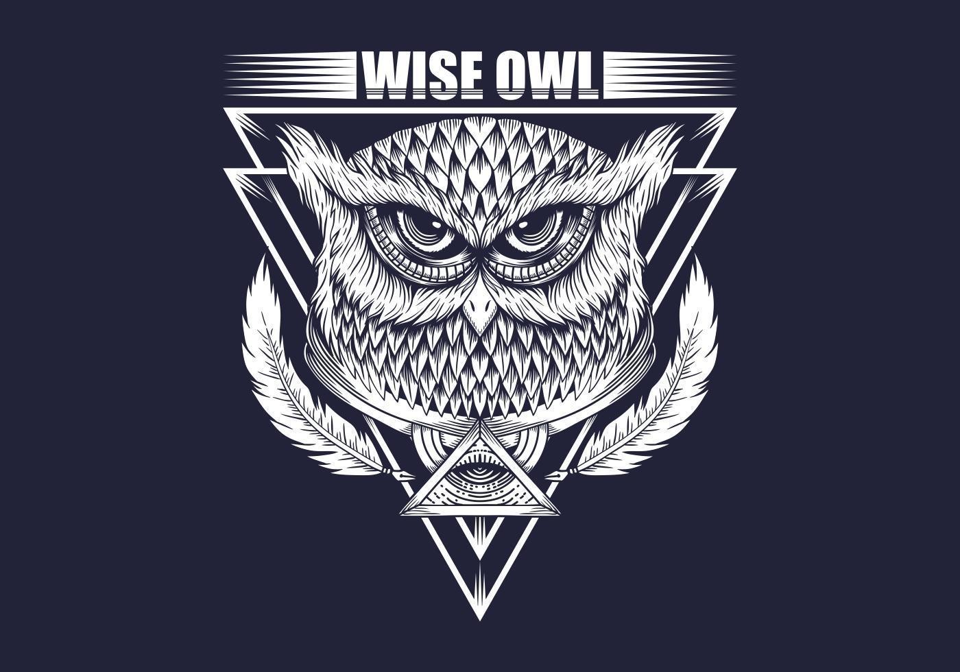 Wise Owl ritning vektor