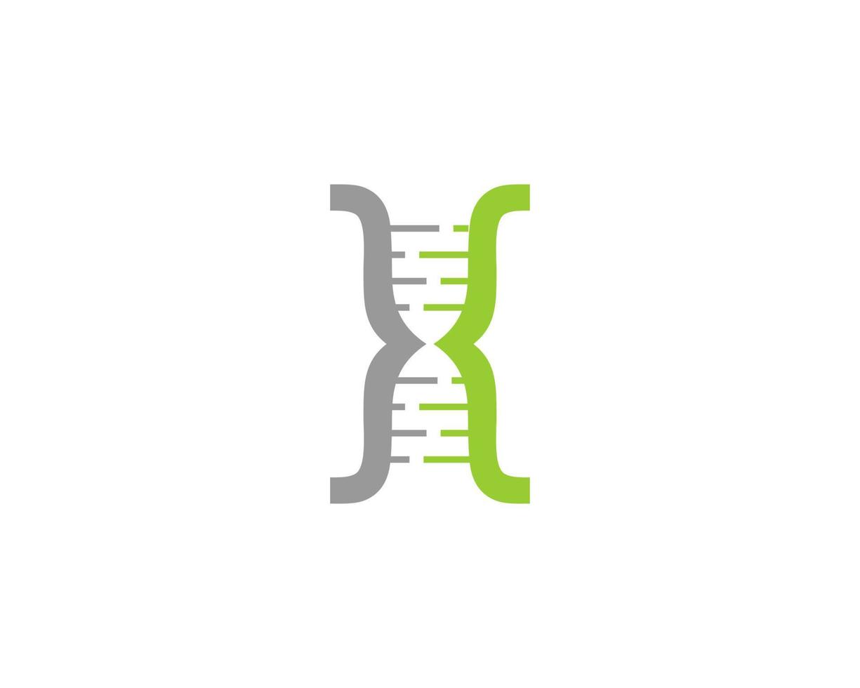 DNA-Helix mit Code-Symbol-Logo vektor