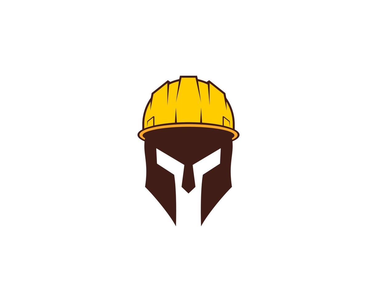 Spartan verwendet ein Bauschutzhelm-Logo vektor