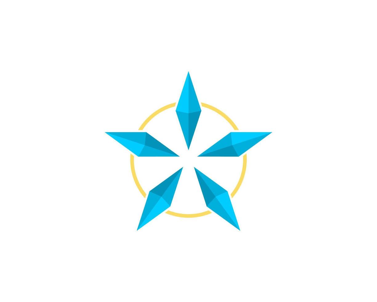 diamantpärlor som bildar en stjärnformad logotyp vektor