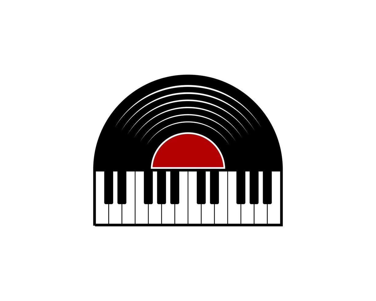 musikpiano med svart vinyl på toppen vektor