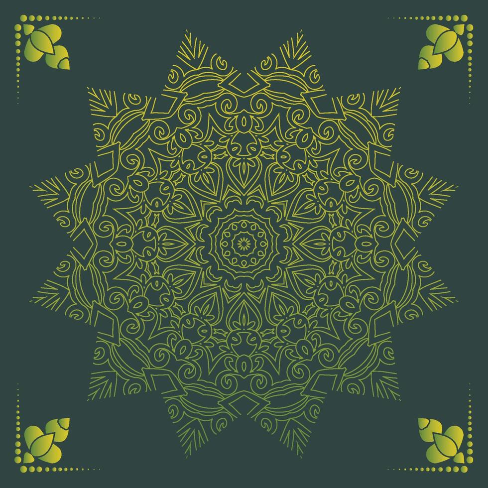 Luxus Zier Mandala Design Hintergrund in Goldfarbe vektor