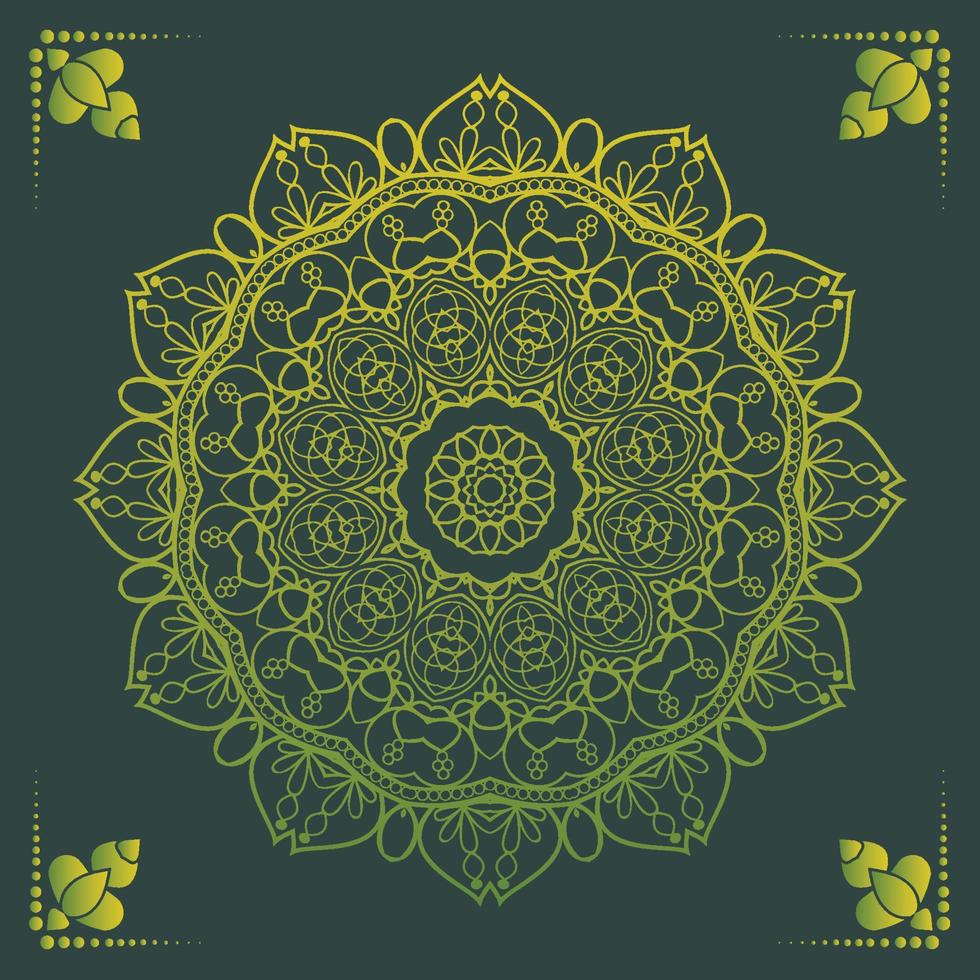 Luxus Zier Mandala Design Hintergrund in Goldfarbe vektor