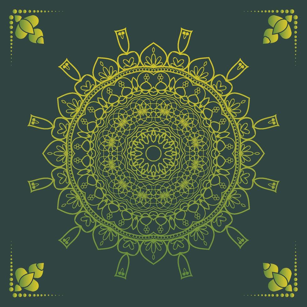 Luxus Zier Mandala Design Hintergrund in Goldfarbe vektor