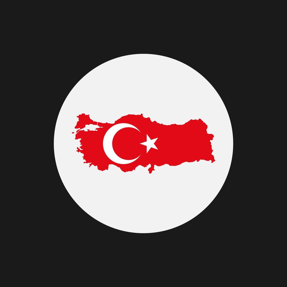 Türkei Karte Silhouette mit Flagge auf weißem Hintergrund vektor