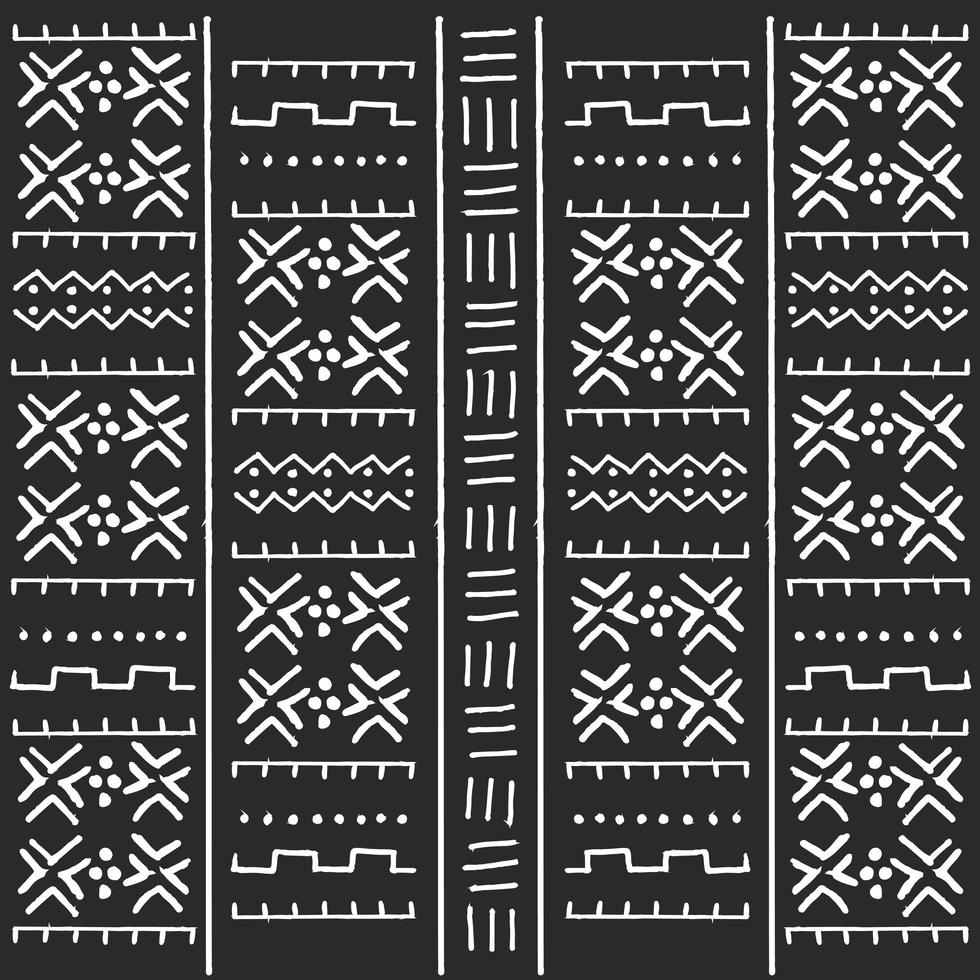 Stammes- ethnisches Schwarzweiss-Muster mit geometrischen Elementen vektor