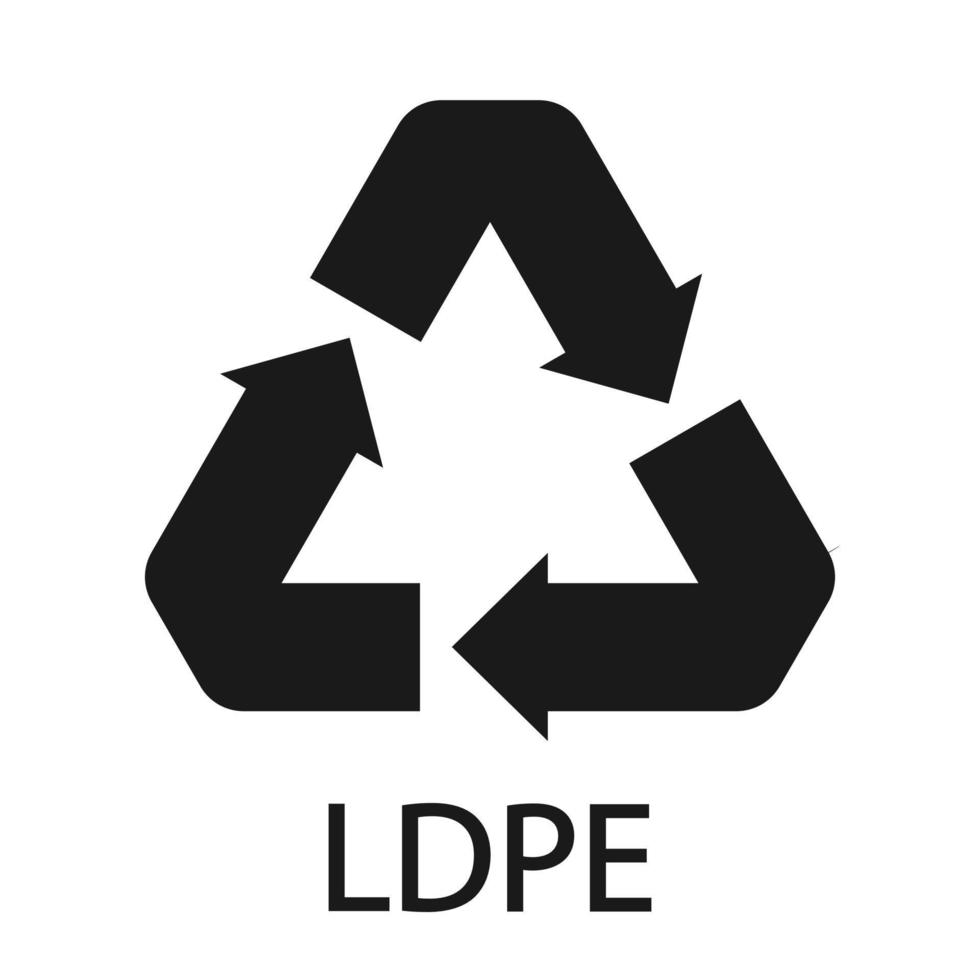 ldpe 04 återvinningskodsymbol. plast återvinning vektor låg densitet polyeten tecken.