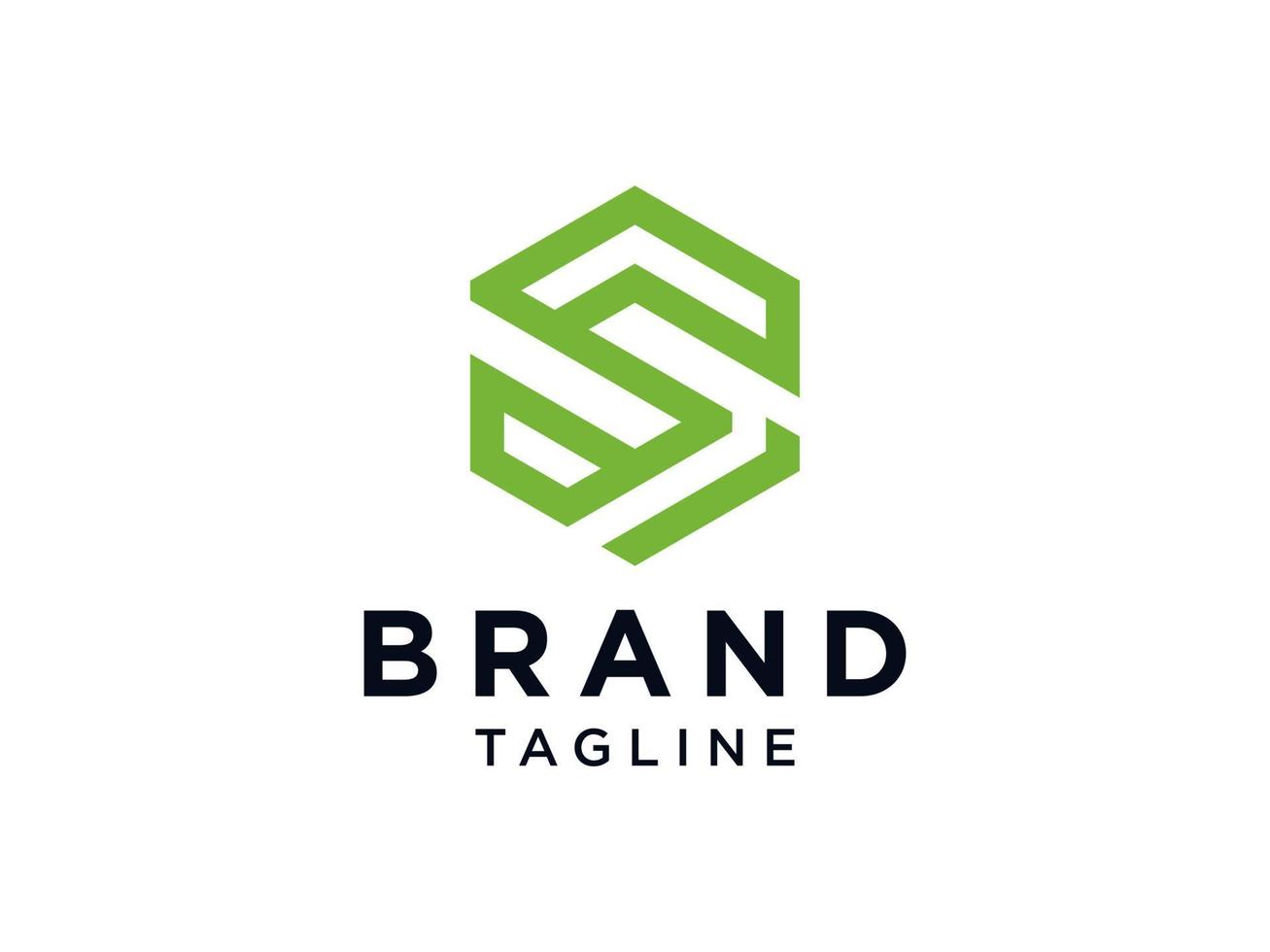 abstraktes anfangsbuchstabe-s-logo. grüne geometrische Linie Origami-Stil isoliert auf weißem Hintergrund. verwendbar für Geschäfts- und Markenlogos. flaches Vektor-Logo-Design-Vorlagenelement. vektor