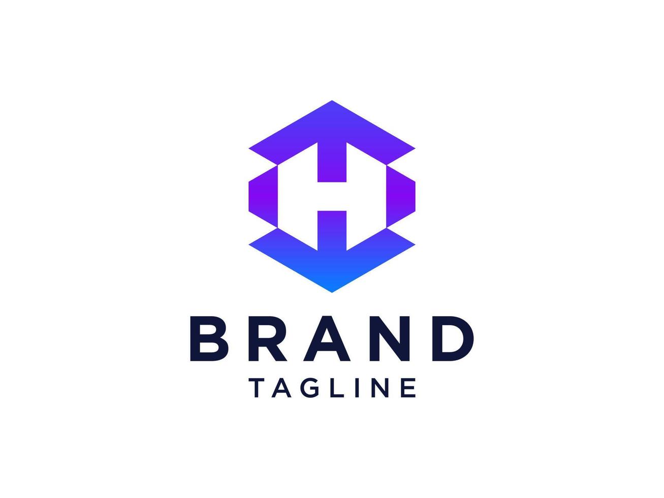 abstrakter anfangsbuchstabe h logo. blauer geometrischer Pfeil formt Origami-Stil isoliert auf weißem Hintergrund. verwendbar für Geschäfts- und Markenlogos. flaches Vektor-Logo-Design-Vorlagenelement. vektor