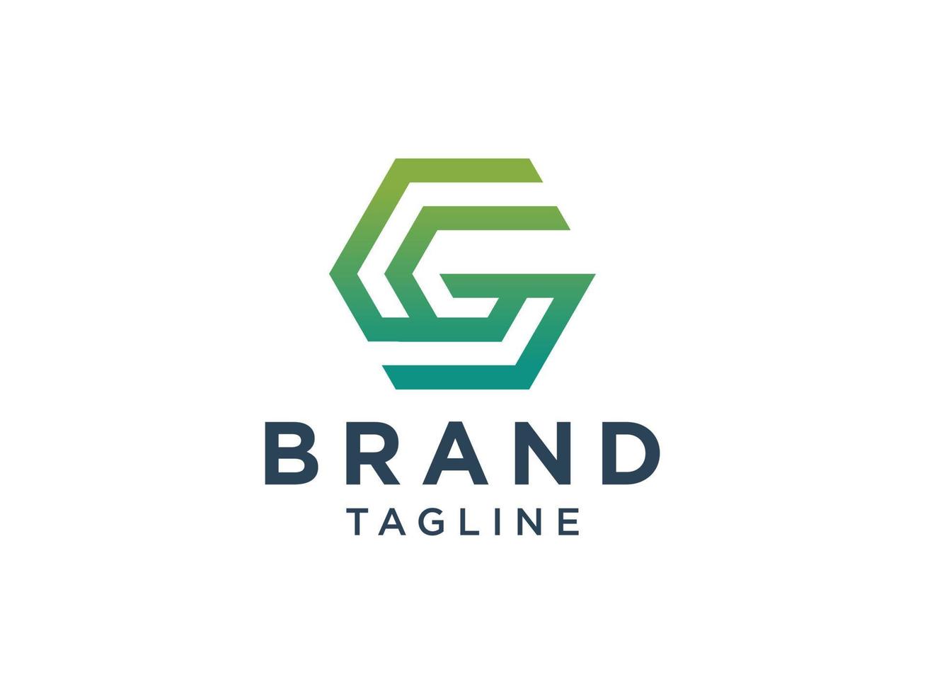 abstraktes anfangsbuchstabe g-logo. grüner linearer geometrischer Stil isoliert auf weißem Hintergrund. verwendbar für Geschäfts-, Technologie- und Gebäudelogos. flaches Vektor-Logo-Design-Vorlagenelement. vektor