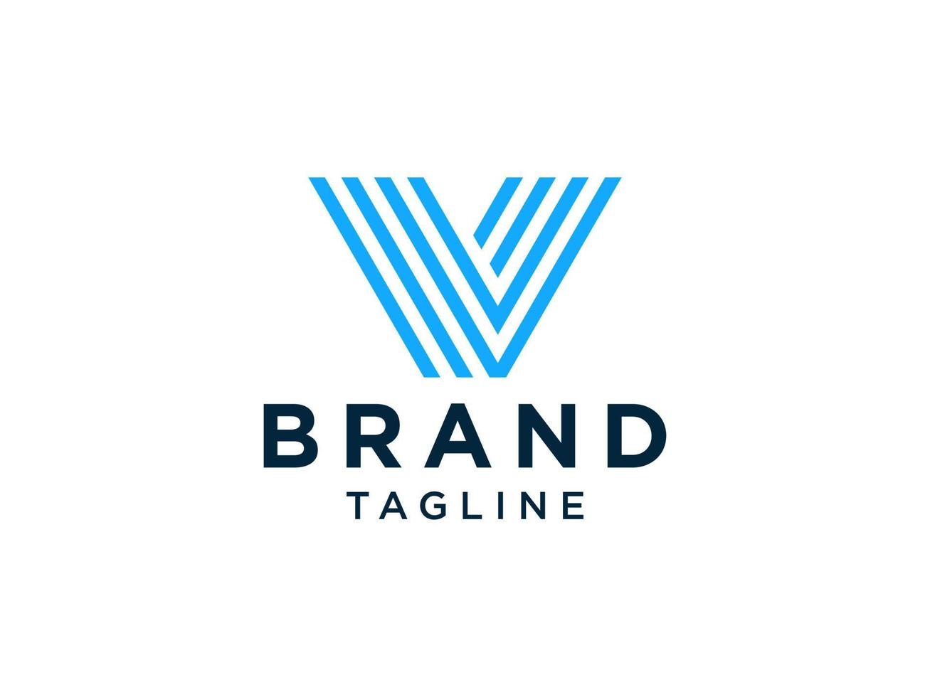 abstraktes anfangsbuchstabe v-logo. blaue geometrische Linienart isoliert auf weißem Hintergrund. verwendbar für Geschäfts- und Markenlogos. flaches Vektor-Logo-Design-Vorlagenelement. vektor