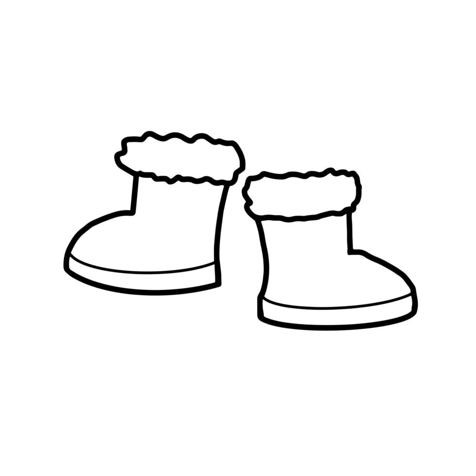 sko vinter tyg mode handritad organisk linje doodle vektor