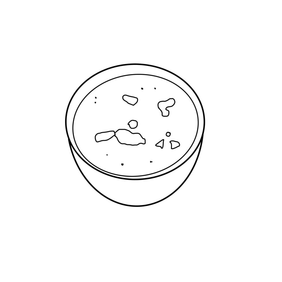 soppa måltid mat till middag handritad organisk linje doodle vektor