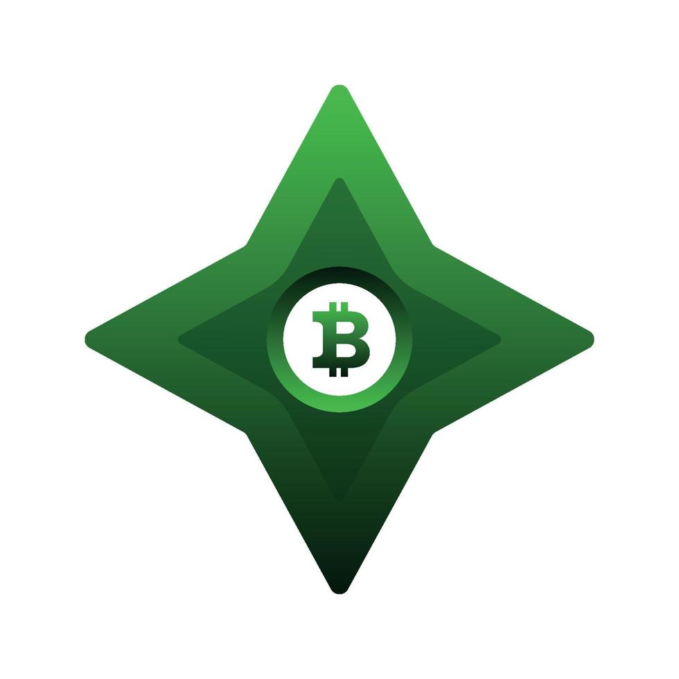 Bitcoin-Shuriken-Logo-Element-Design-Vorlagen-Symbol vektor