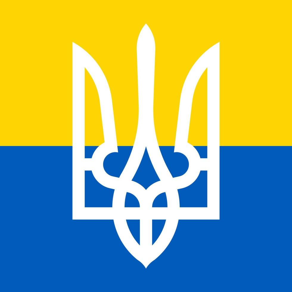 ukrainisches Wappen auf der Flagge. Vektor-Illustration. vektor