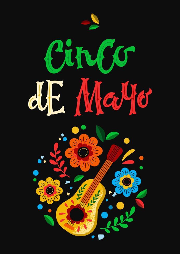 grußkarte mit cinco de mayo-aufschrift vektor