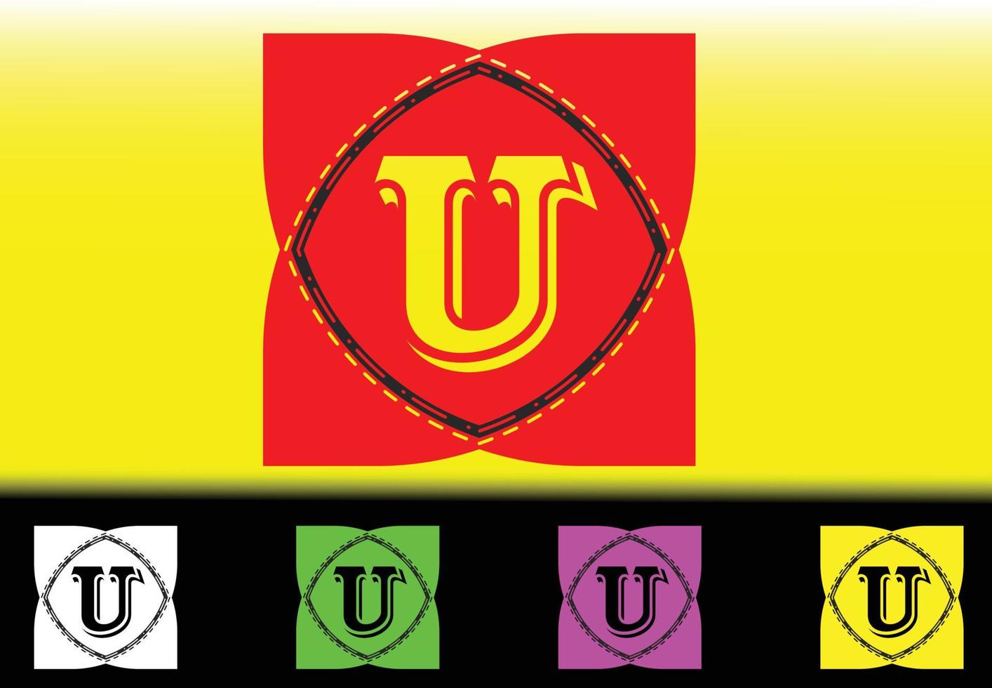 u Brief neue Logo- und Icon-Design-Vorlage vektor