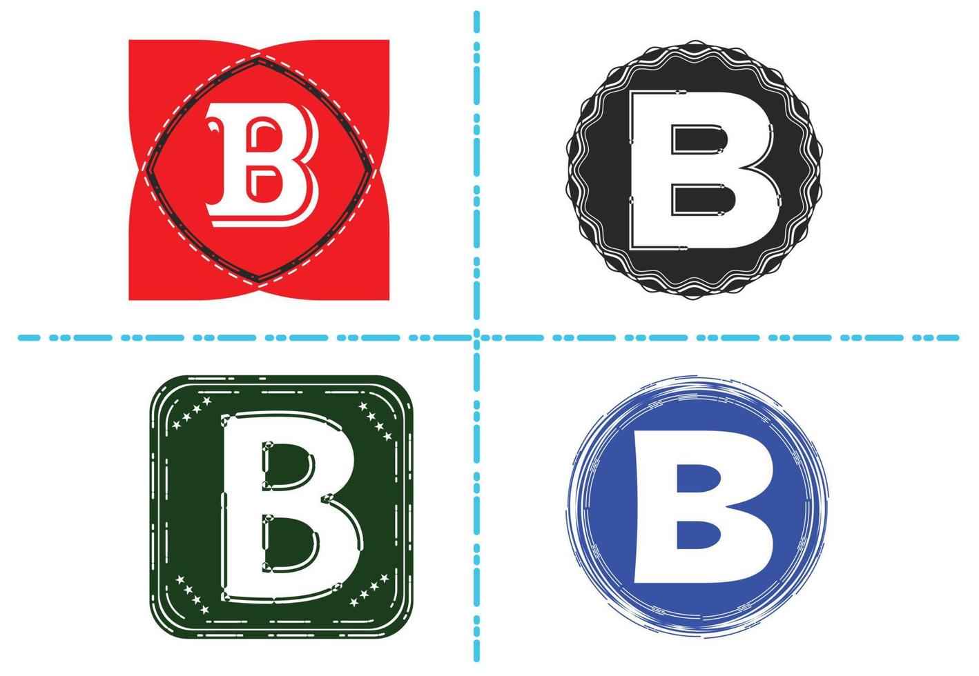 b bokstav ny logotyp och ikon designmall vektor