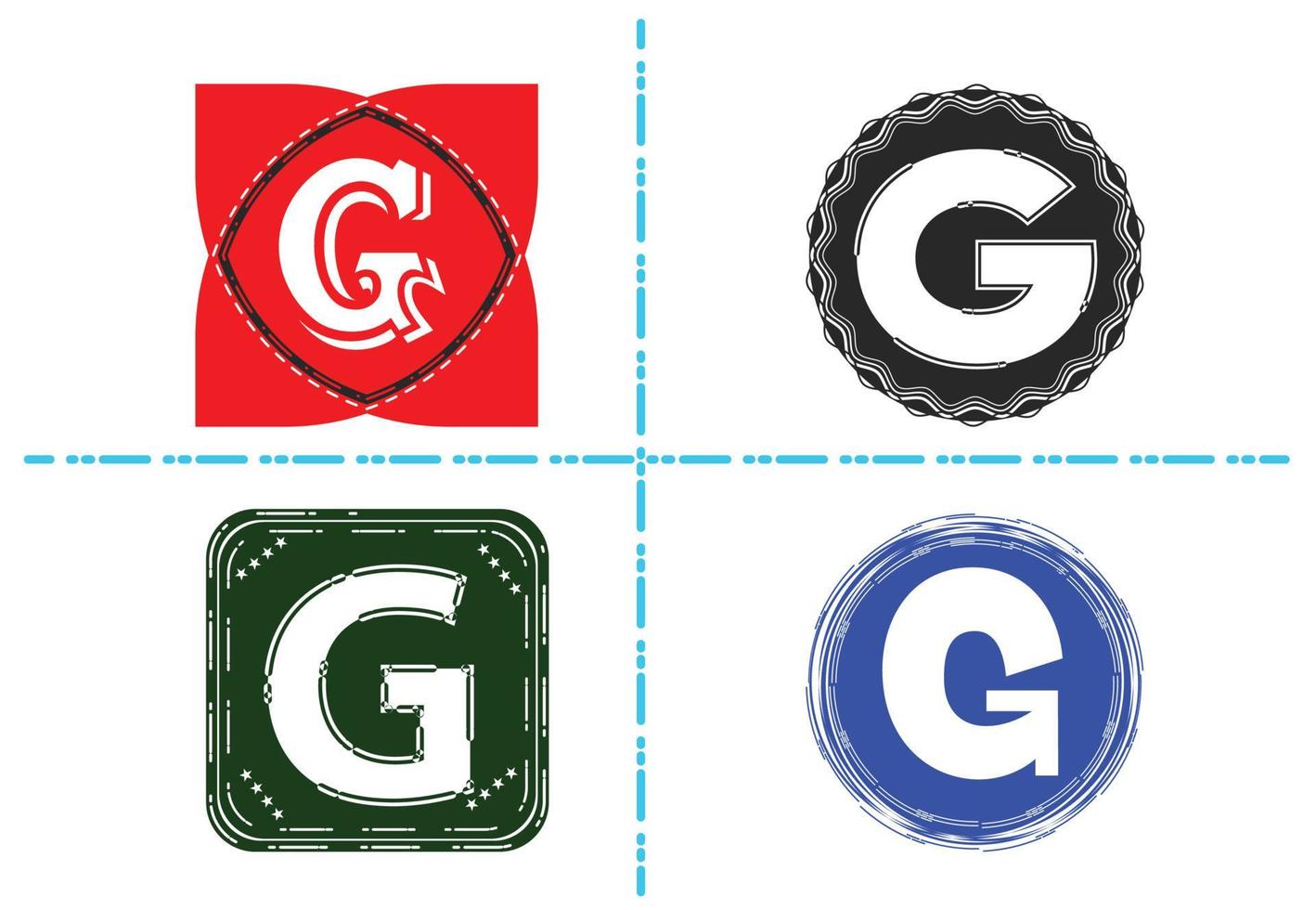 g Brief neue Logo- und Icon-Design-Vorlage vektor