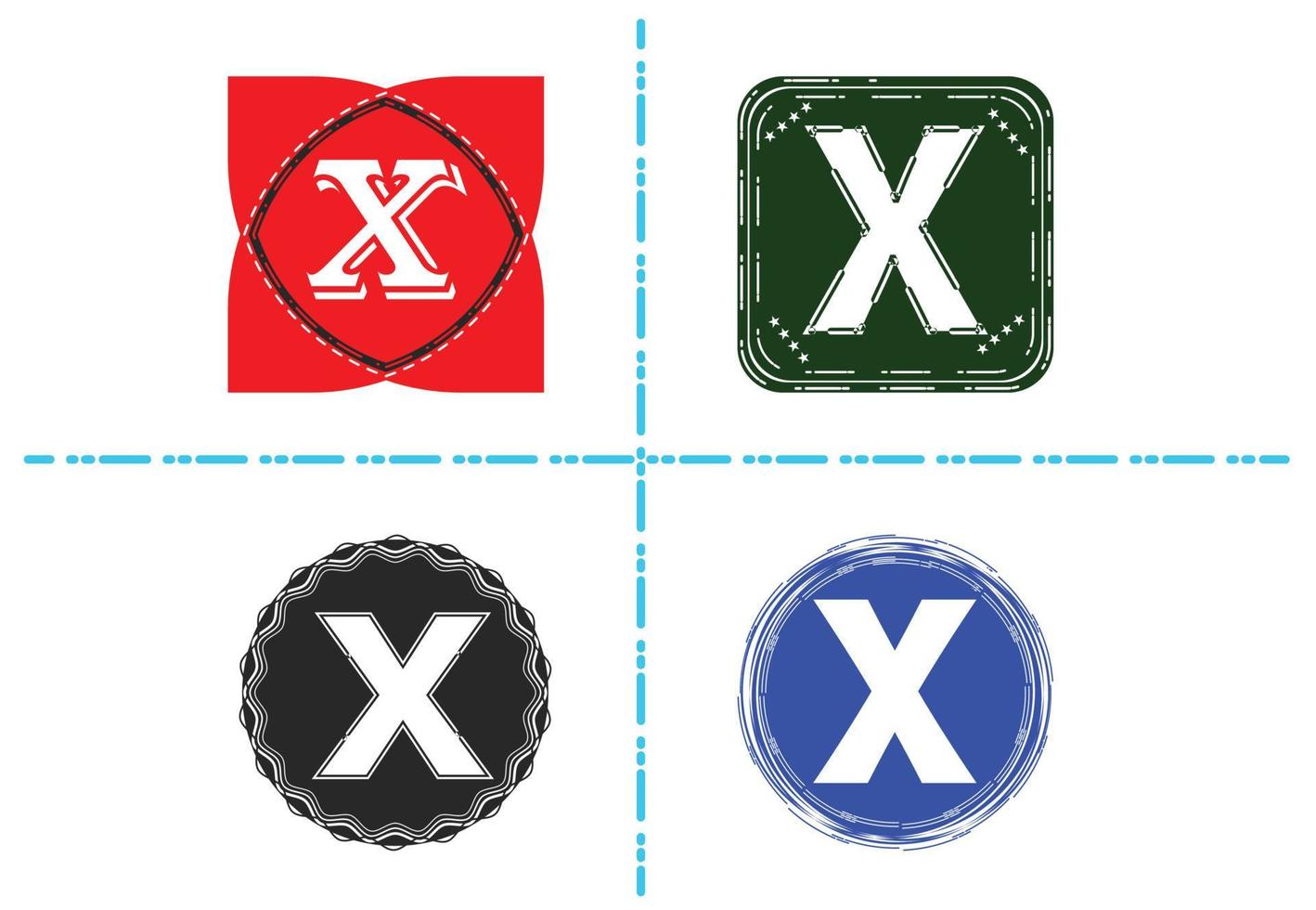 x Brief neue Logo- und Icon-Design-Vorlage vektor