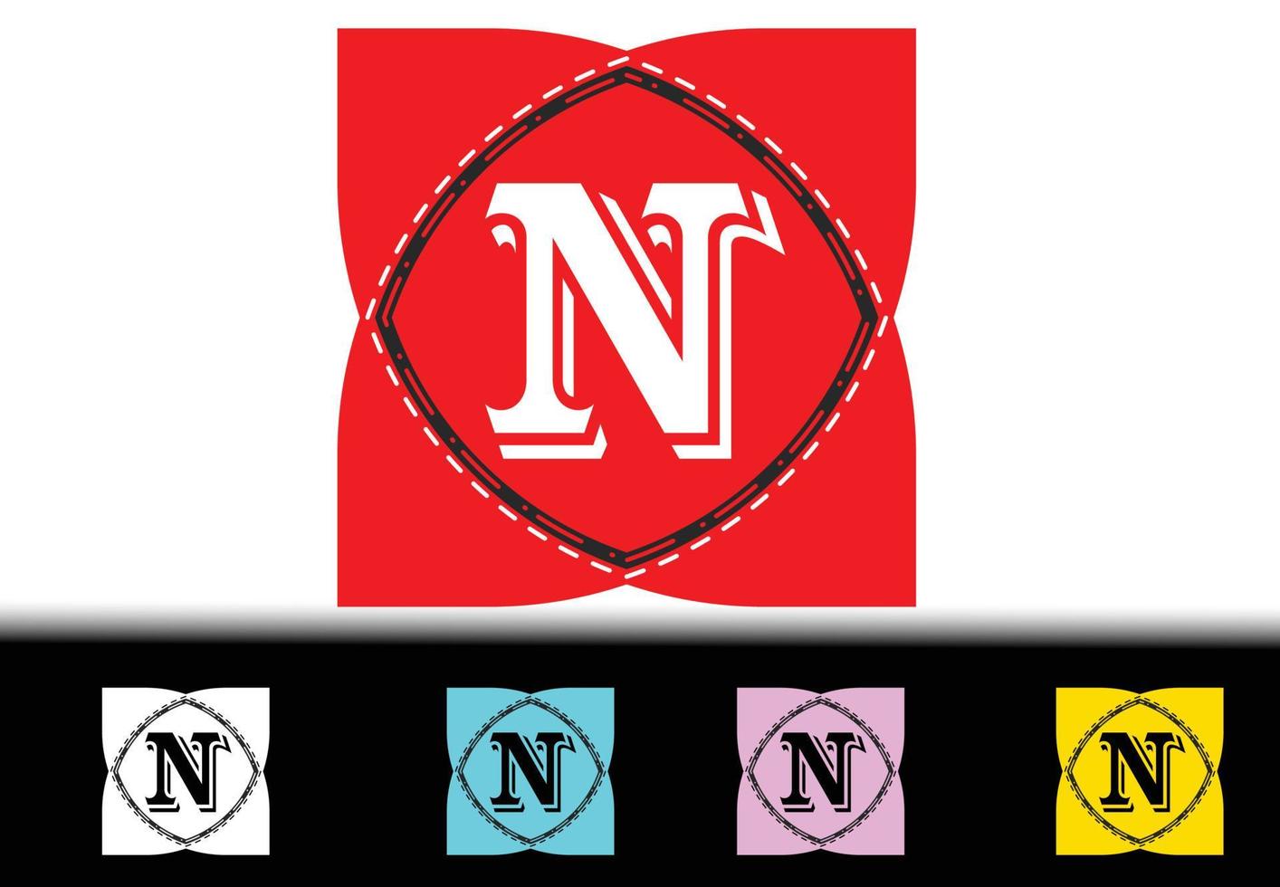 n Brief neue Logo- und Icon-Design-Vorlage vektor