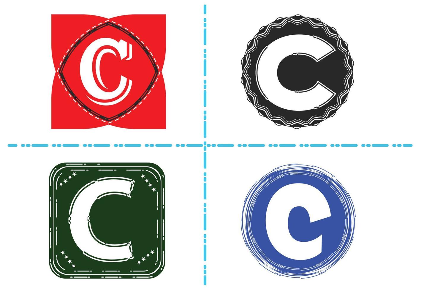 c bokstav ny logotyp och ikon designmall vektor
