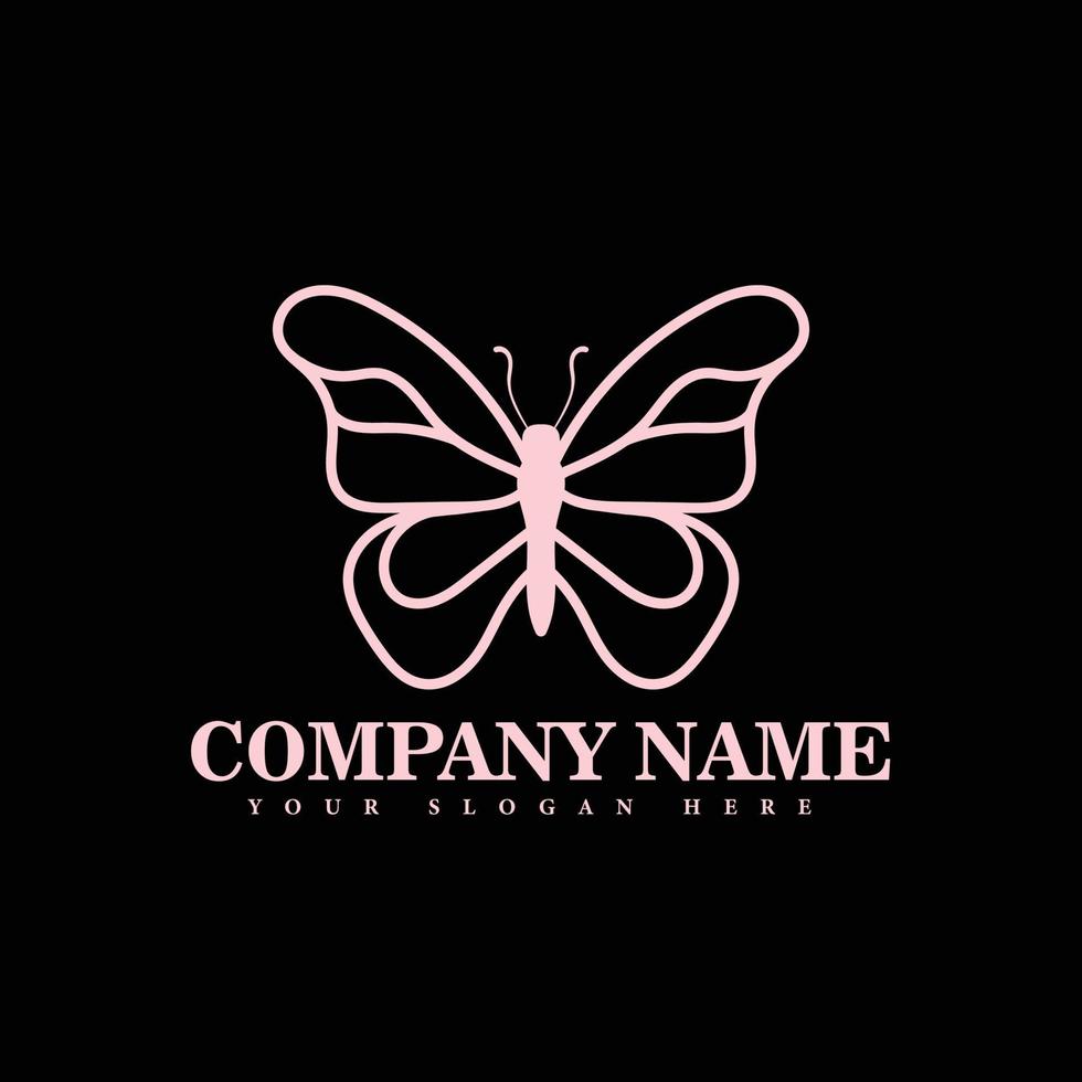 schmetterling rosa logo design template premium vektor